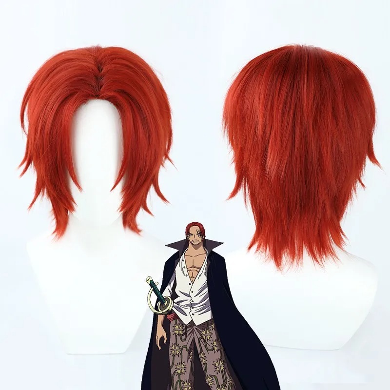 Perruque de Cosplay One Piece Shanks le Roux