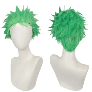 Roronoa Zoro Cosplay One Piece Perruque Courte Verte