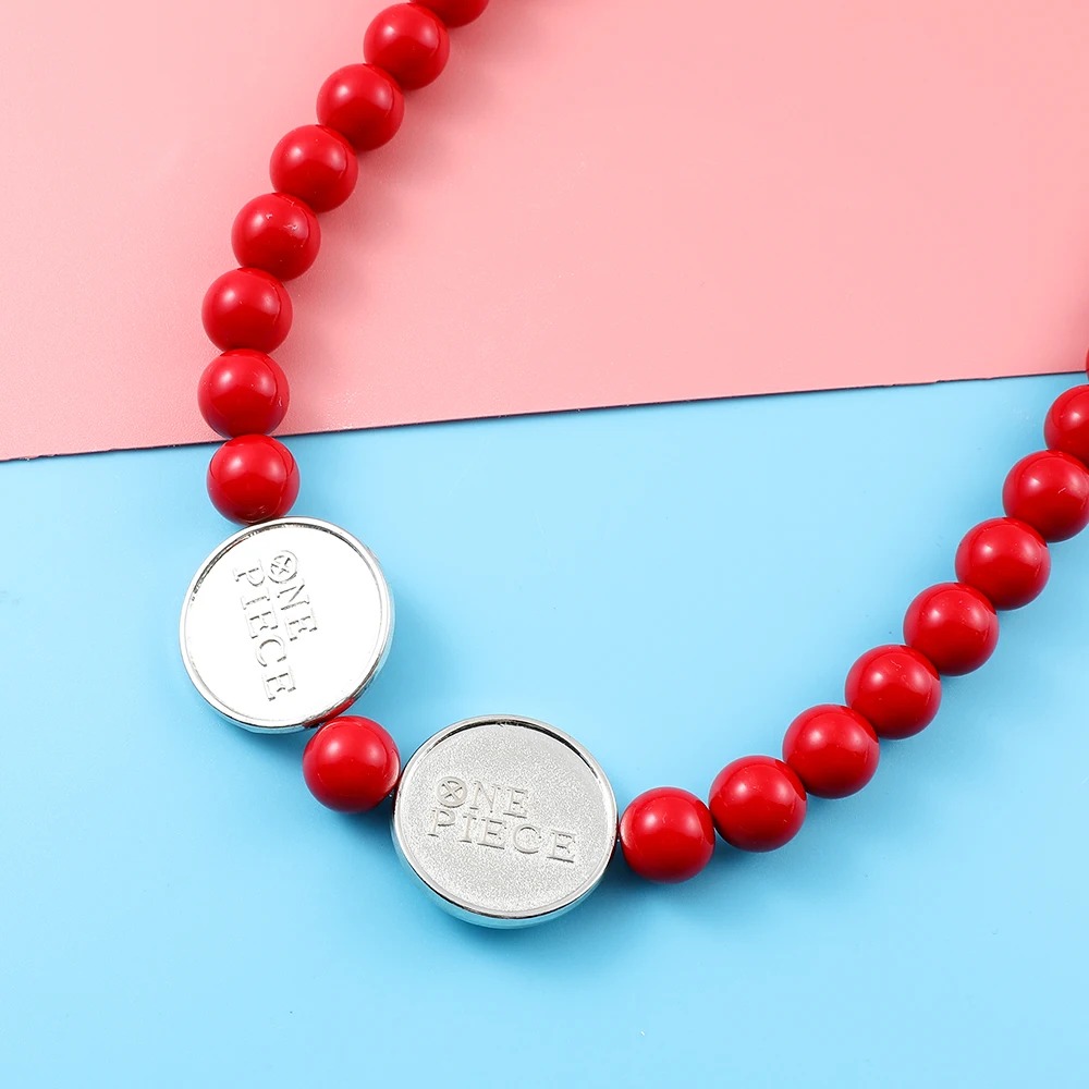 Collier de Perles Rouges à Double Tête de Portgas D Ace – Image 4
