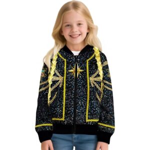 Veste Enfant KPOP Demon Hunter – Blouson Noir et Or Édition Stellaire Inspiré du Film