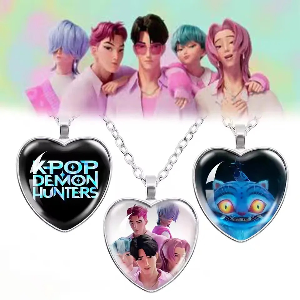 Collier Cœur KPOP Demon Hunter – Pendentif en alliage inspiré du film animé