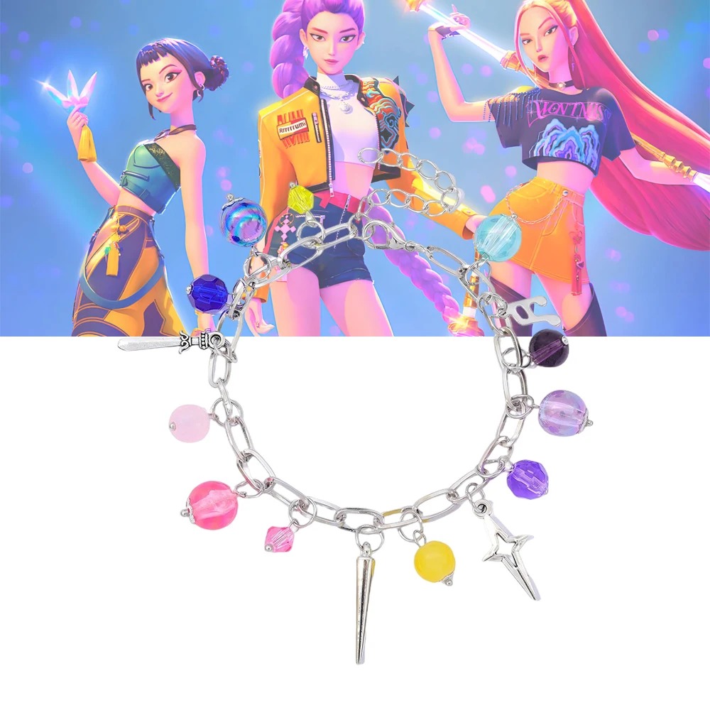 Bracelet Perles Colorées KPOP Demon Hunter – Bijou Y2K Inspiré du Film