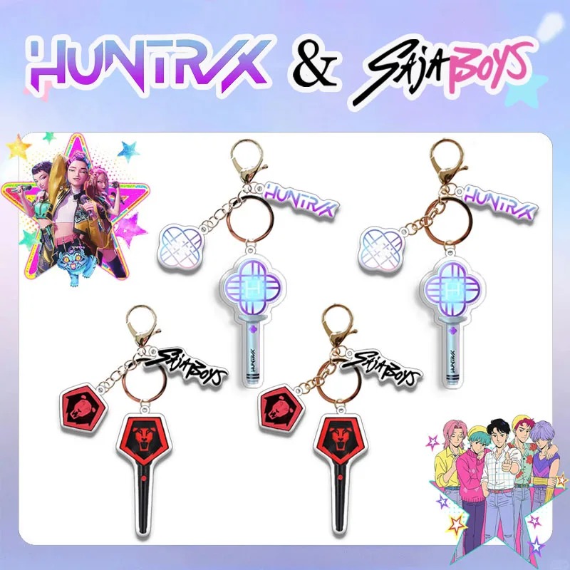 Porte-clés KPOP Demon Hunter HUNTR/X – Bâton Lumineux Acrylique Inspiré du Film