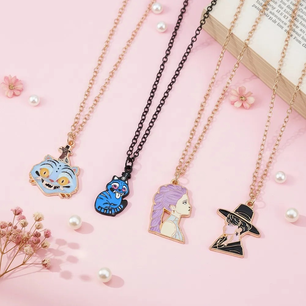 Collier Jeoseung Saja KPOP Demon Hunter – Pendentif émaillé doré inspiré du film animé – Image 5