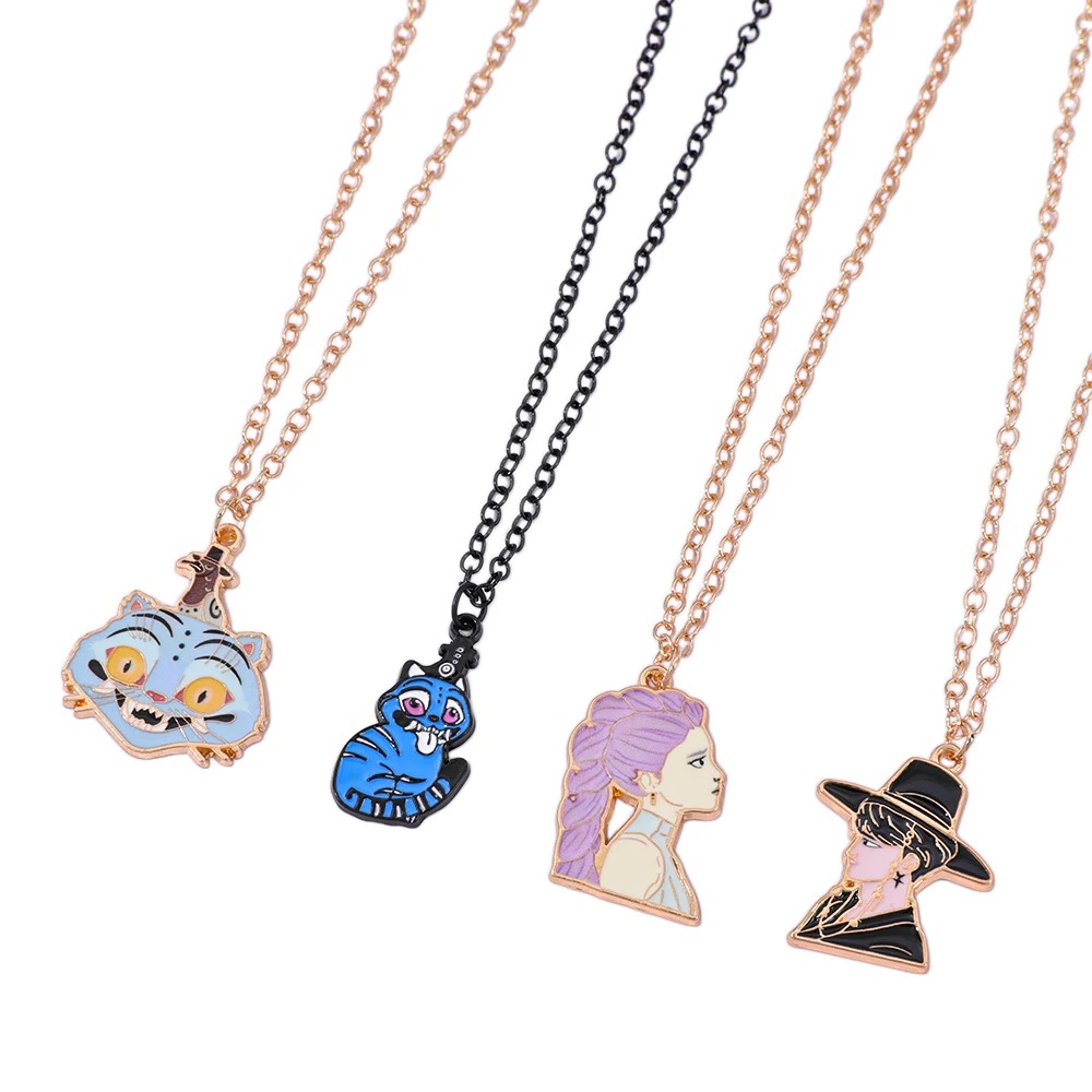 Collier Jeoseung Saja KPOP Demon Hunter – Pendentif émaillé doré inspiré du film animé – Image 4