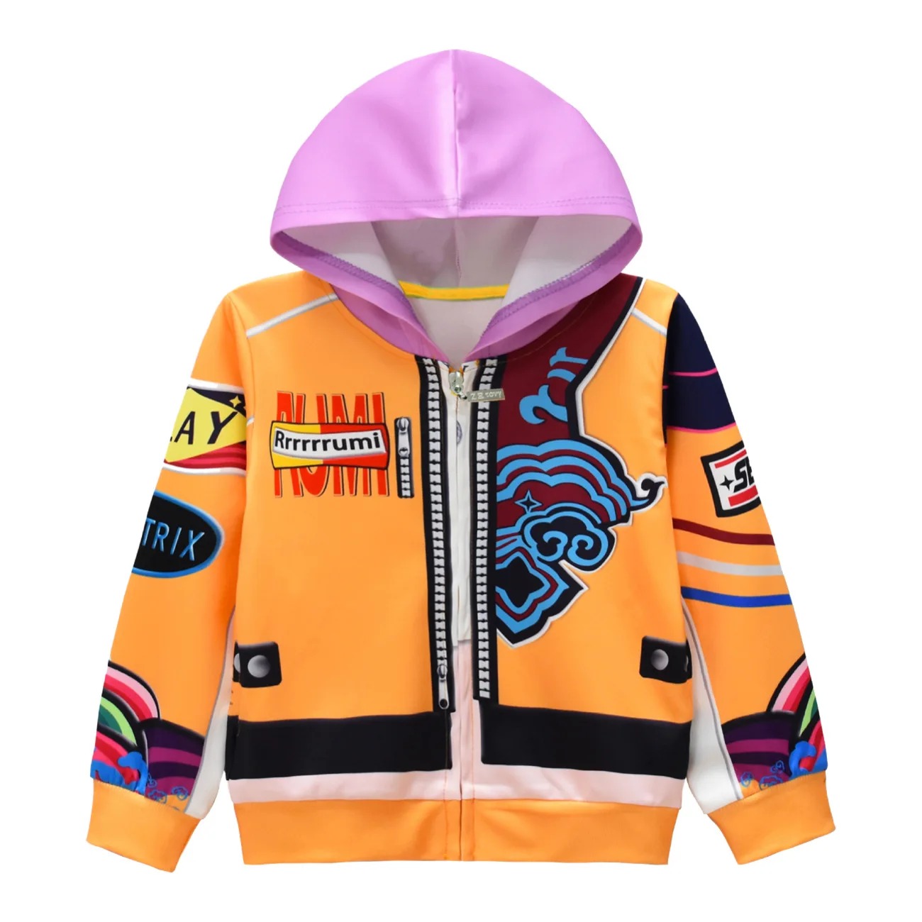 Sweat à Capuche Enfant KPOP Demon Hunter Rumi – Hoodie Orange Inspiré du Film