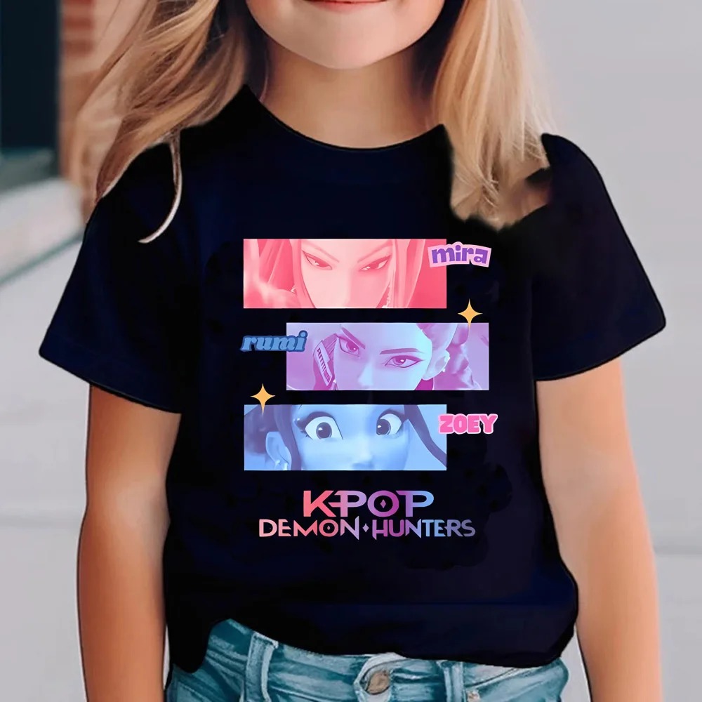 T-shirt Enfant KPOP Demon Hunter – Team HUNTR/X | Mira, Rumi & Zoey – Mode K-pop et Anime