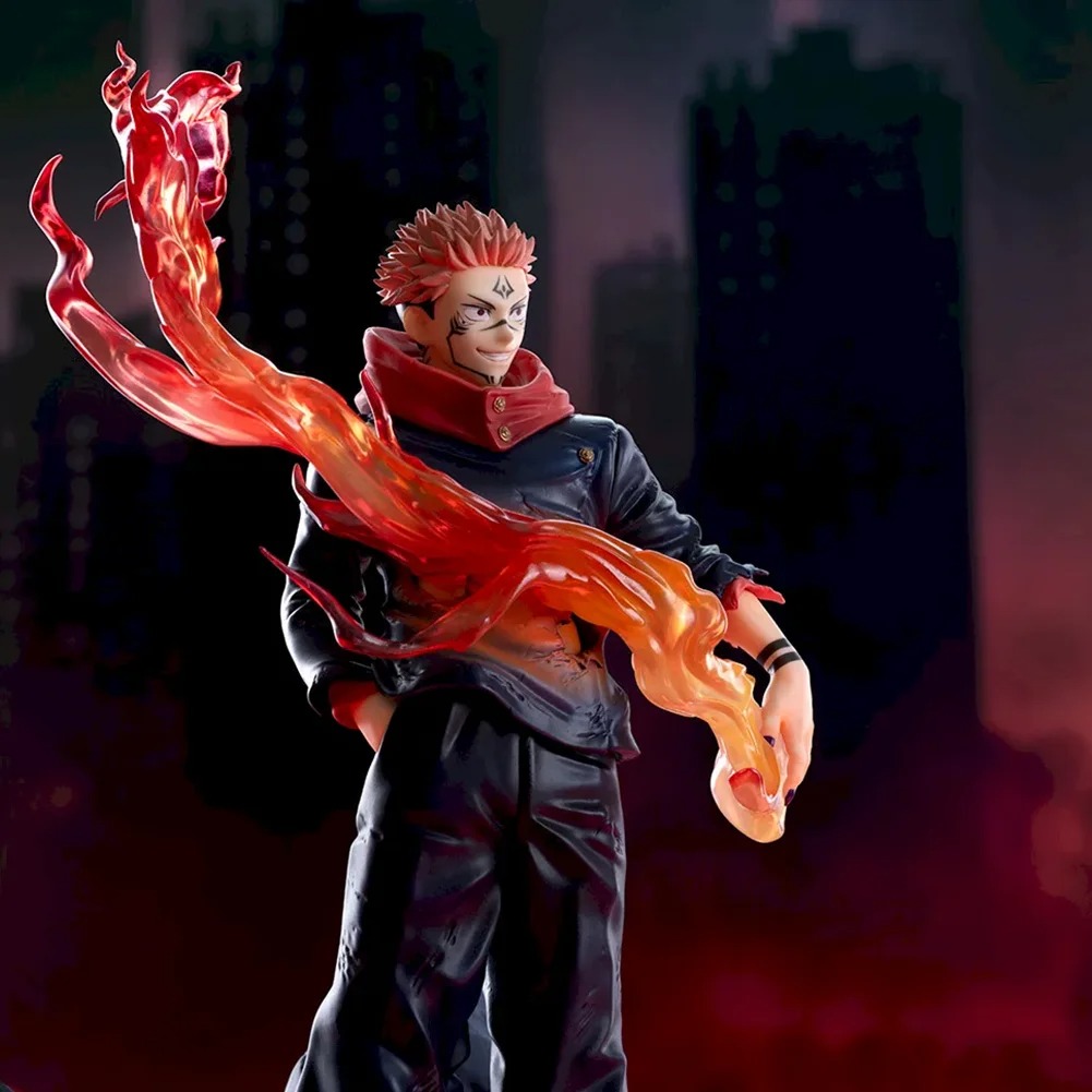 Figurine Ryomen Sukuna 18 cm – Jujutsu Kaisen | Effets de Flammes et Base Volcanique – Image 3